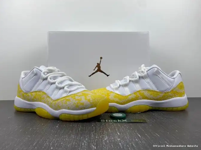 Official Maikesneakers AH7860-107 11 Yellow WMNS Jordan Low Air Snakeskin 0526